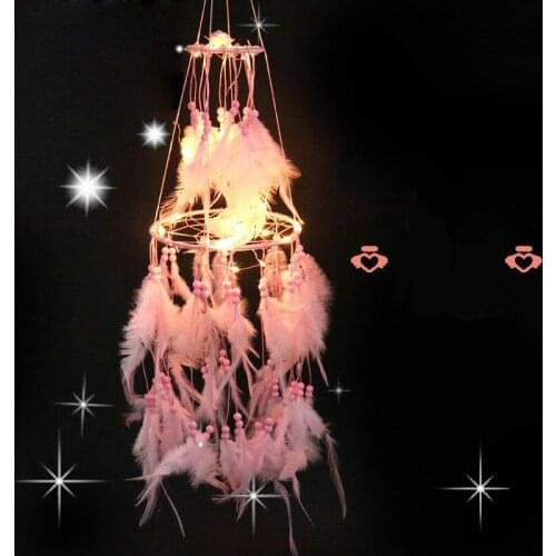 Girl Dream Catcher Pendant Double-layer Wind Chime Hanging Ornaments Creative Bedroom Sen Department Decoration Room Wall Decor