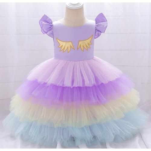 Unicorn 1 Year Tutu Newborn Christening Princess Toddler Birthday Party Children Baptism Baby Girl Clothes Summer Dress Vestidos