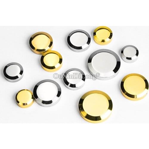 Express Shipping 100PCS Hypotenuse Brass Advertisement Nails Acrylic Glass Mirror Nails Screws Decorative Covers DIY Hardware