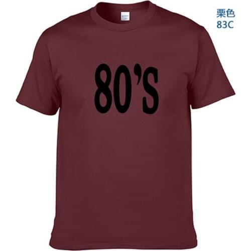 Summer T-Shirts For Men 80s letters Print men tshirt Cotton Casual Funny t shirtSummer T-Shirts For Men 80s letters Print men