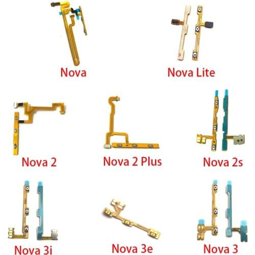 10Pcs/Lot, Power on/off Volume Key Button Flex Cable Ribbon For Huawei Nova 2 Plus 2S 3 3i 3e 4 4e 5 5i Pro