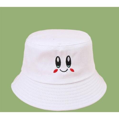 Cartoons Lovely Face Cotton Bucket Hat Fisherman Hat Outdoor Travel Hat Sun Cap Hats for Men and Women 150