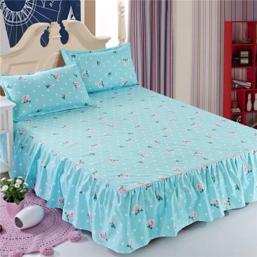 King Queen Size Bedding Set Modern Bed Sheet Twin Single Cute Bed Sheets Flower Geometric Bed Skirt Pillow Cases 3PCS A Lot