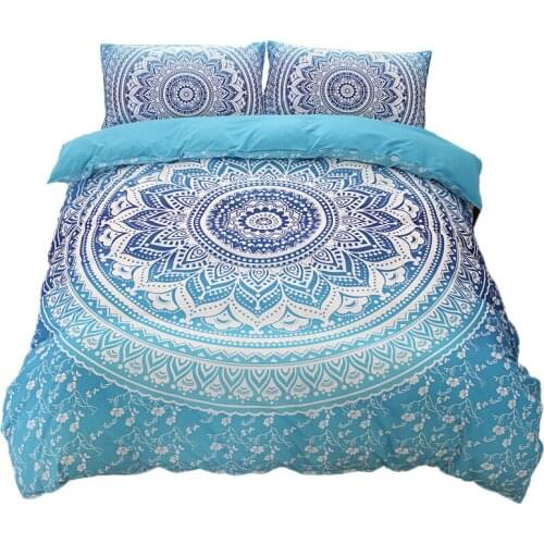 ROMANZO 2/3PCS Hot style 3D digital Bohemia printing Duvet Cover Bedding Set Home Bed Linens Macrame Mandala Flower
