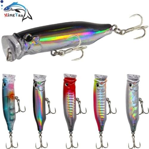 Hot 1 Pcs Popper Fishing Lures 7cm 9.4g Topwater Lure Hard Bait Artificial Wobblers Plastic Fishing Tackle Topwater Popper Lure