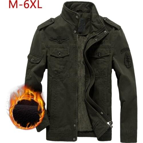 M-6XL Plus Size Mens Winter Fleece Jacket Warm Thick Military Male Army Outwear Cotton Multi Pocket Fashion Jackets and Coats