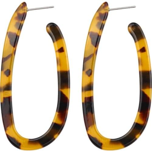 Statement Earrings 2019 Tortoise Color Leopard Print Acrylic Resin Earrings Bohemian Dangling Earrings Fashion Jewelry EB488