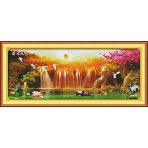 Wishing you prosperity cross stitch kit 18ct 14ct 11ct count printed canvas stitching embroidery DIY handmade needlework