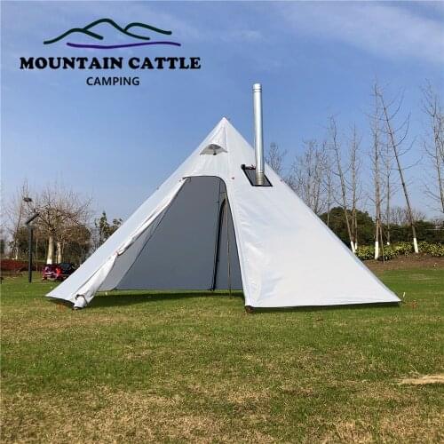4-5 Person Pyramid Tent Height 220cm Extra Large Space Camping Teepee Tent Ultralight Backpacking Travel Awnings Shelter Tent