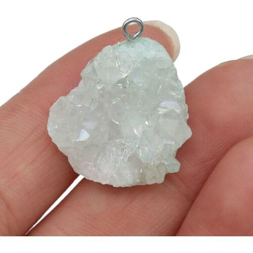 Natural stone pendant irregular white Agates pendant necklace for DIY jewelry best birthday gift size 20x25-23x30mm
