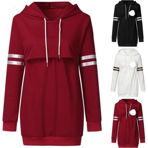 Casual Breastfeeding Hoodie Winter Women Long Sleeve Maternity Tops Breastfeeding Tops T-Shirt Nursing Pregnancy Hoodie Clothes