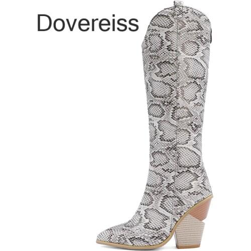 Winter For Woman New Fashion Pointed Toe Shoes Concise Serpentine Knee High Boots Wedges Back zipper 34-48