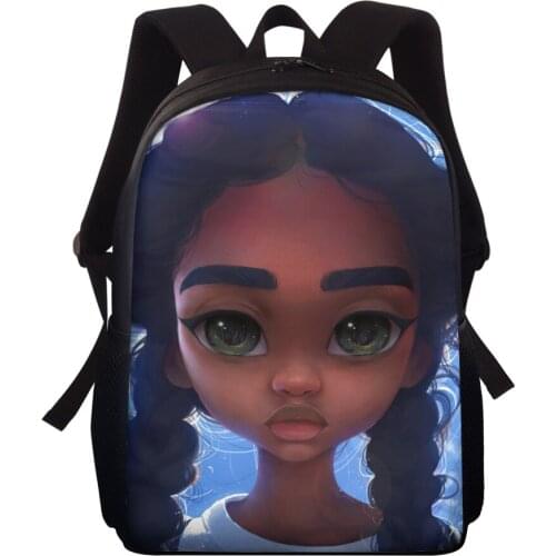 ELVISWORDS Girls School Bags Afro baby girl Print School Backpack Cartoon Book Bags Teen Kids Schoolbag Fashion Mochila Escolar