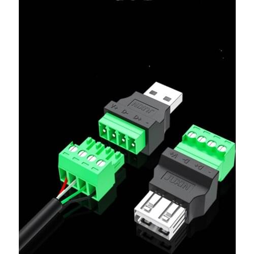 USB CONNECTOR USB 2.0 Type A Female/Male to 5 Pin Screw Terminal Plug Connector adapter