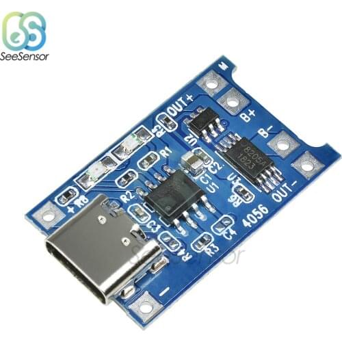 Type-C USB 5V 1A 18650 TP4056 Lithium Battery Charger Module Charging Board With Protection Dual Functions 1A Li-ion