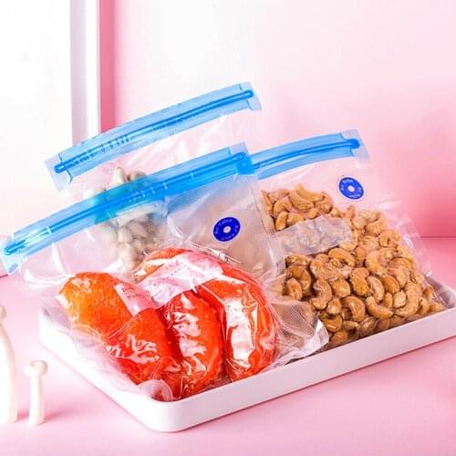 Vacuum Food Storage Ziplock Bag Reusable Vacuum Compressed Plastic Bags for Food Clear Sealed Eco Friendly Kitchen Storage Bags