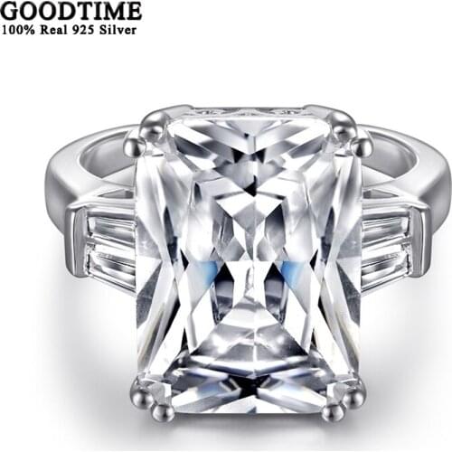 Fashion Woman Ring 100% 925 Sterling Silver Ring Luxury Zircon Wedding Rings Jewelry Anniversary Gift For Bride Girl Party