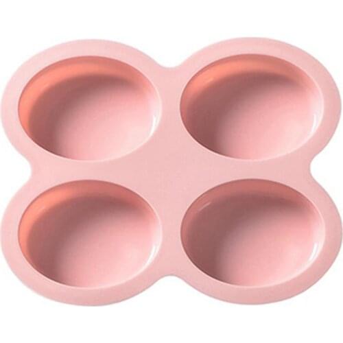 1pc Non-Stick Silicone Soap Making Mold 4-Cavity Oval Shape Silicone Cake Mold Handmade Soap Mold Dessert Tools For Candy Jelly