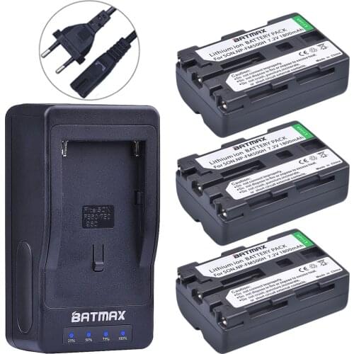 3Packs NP-FM500H Battery + LED Ultra Fast Charger for Sony DSLR-A350 A450 A500 A550 A560 A580 A700 A850 A900 A57 A58 A65 A77 A99