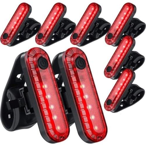 8 Pcs Bike Light Bicycle Rear Light Bike Tail Light Cycling Safety Flashlight Bright USB Rechargeable Bicycle Taillights