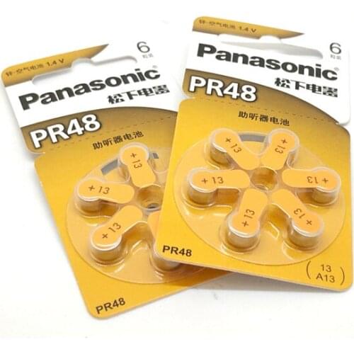 96pcs/lot Panasonic PR48 Hearing Aid Battery 7.9MM*5.4MM 13 A13 Deaf-aid Acousticon Cochlear Button Cell Batteries