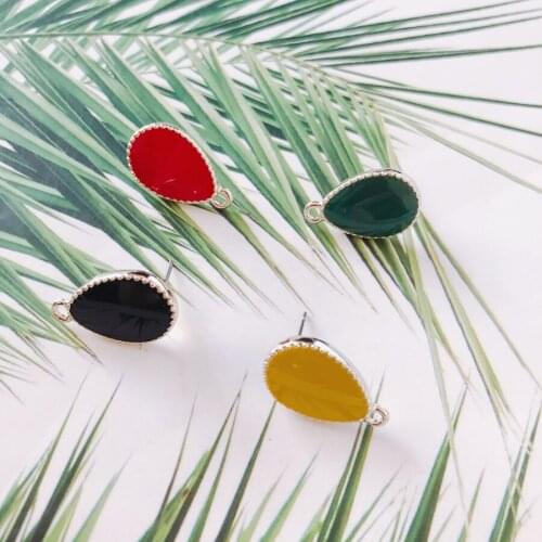 Alloy Dripping oil Water drop shape Pendant Charms DIY Material Jewelry Earring Accessories