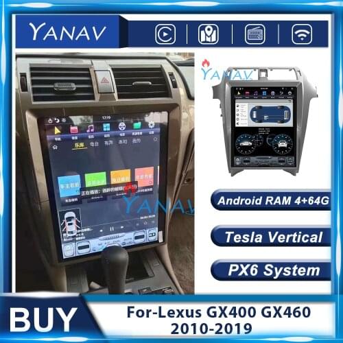 Android Stereo Audio HD Vertical Screen Car Radio For-Lexus GX400 GX460 2010-2019 Tesla Car Multimedia Video Player Head Unit