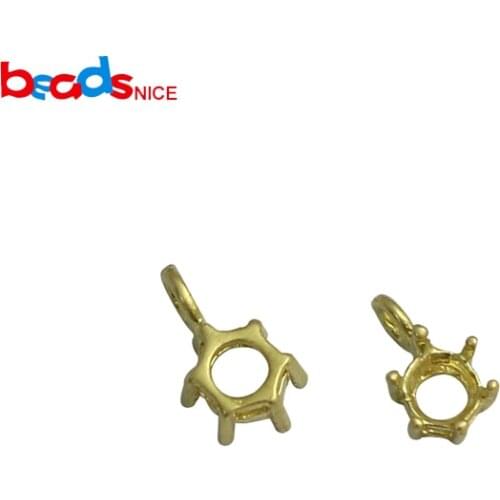 Beadsnice ID28711smt2 Pendant Setting Jewelry Pendant Findings Brass with Ring Round Bezel Pendant Setting