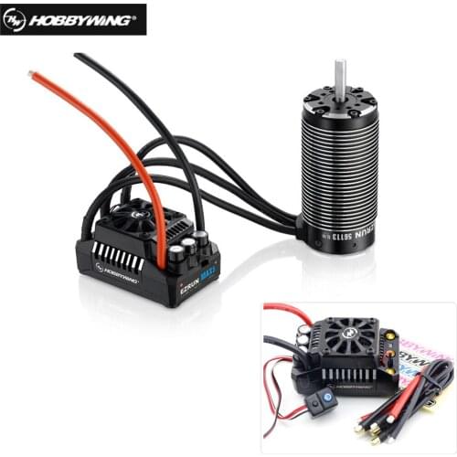 HobbyWing 56113SL 800KV sensorless brushless 4-pole motor with EzRun MAX5 V3 200A brushless waterproof ESC combo for 1/5 RC cars