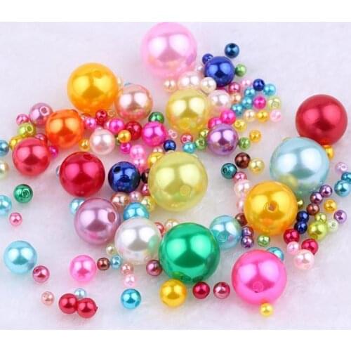 Imitation Pearl Beads With Hole Round Plastic Acrylic Spacer Bead for DIY Necklace Bracelet Ring Jewelry Making Findings Acc