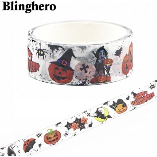 CA441 1.5cm x 5m Horror Halloween Washi Tape Set Japanese Paper Masking Tape Tapes Stickers Decor Stationery Tape Scrapbooking