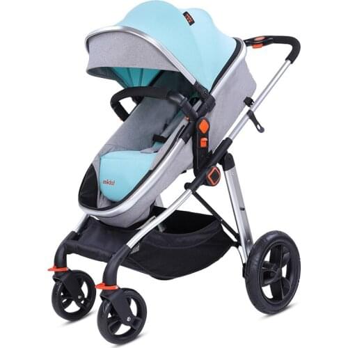 Luxury Flower High Landscape Baby Stroller Can Sit Reclining Folding Lightweight Two-way Baby Stroller Baby Carriage