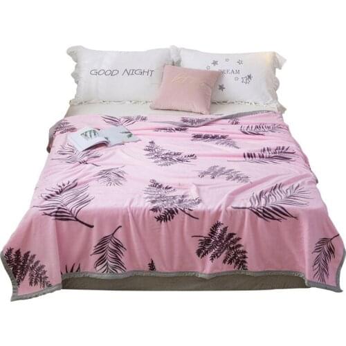 Coral Fleece Flannel Blankets on Beds Sofa Winter Soft Printed Nap Blanket for Adults Office Throw Blankets Bedspread 200x220cm
