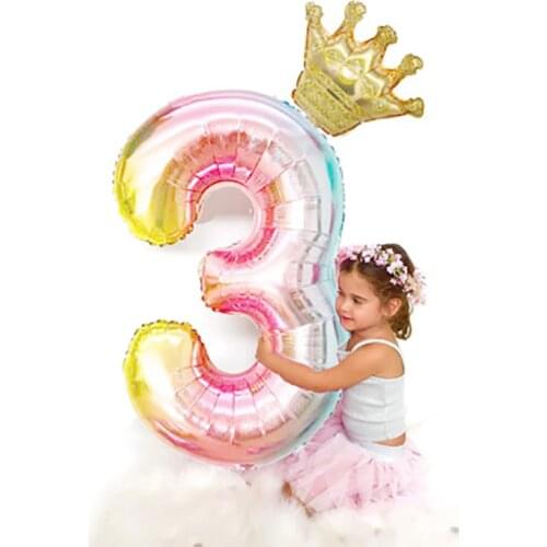 40inch Rainbow Number 1-9 Foil Balloons air Balloon Birthday Party Decorations Kids 0-9 Digit Baloons Birthday party decoration