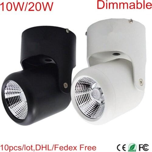 DHL Free Dimmable 10W 20W Surface Mounted Spot light 180 Degree Rotation Ceiling Lamp LED DownLight AC85-265V Led Downlights