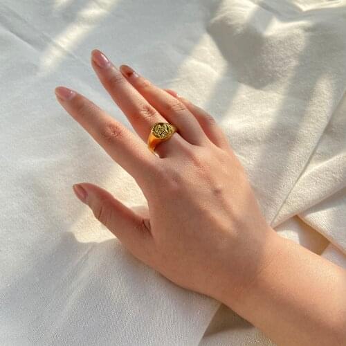 Fine Round angel Ring Waterproof Jewelry Stainless Steel Cupid Finger Ring for women