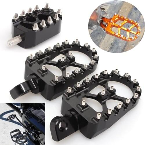 Motorcycle Foot Pegs MX Wide Fat Footrests Pedals Shifter Pegs Fits For Harley Touring Softail Sportster XL 1200 883 Chopper