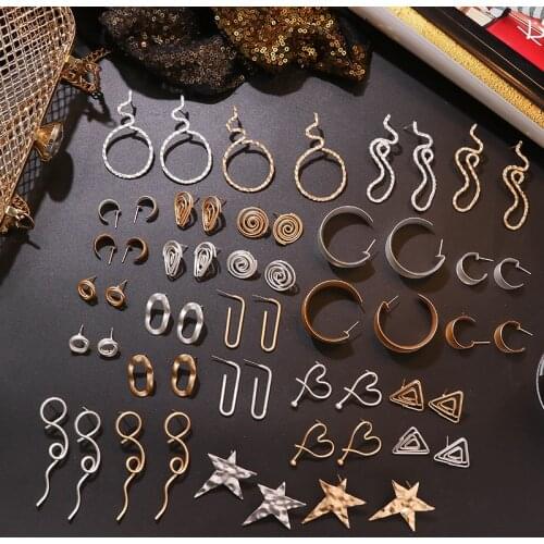 South Korea Matte Metal Sweet Geometric Earrings 2020 New It Girl Earrings Temperament Earrings Minimalist Wild