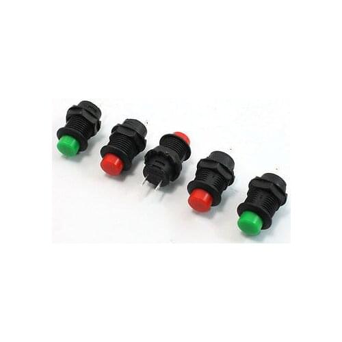 Red Green Momentary Panel Mount Pushbutton Switch 12mm AC 250V/1.5A