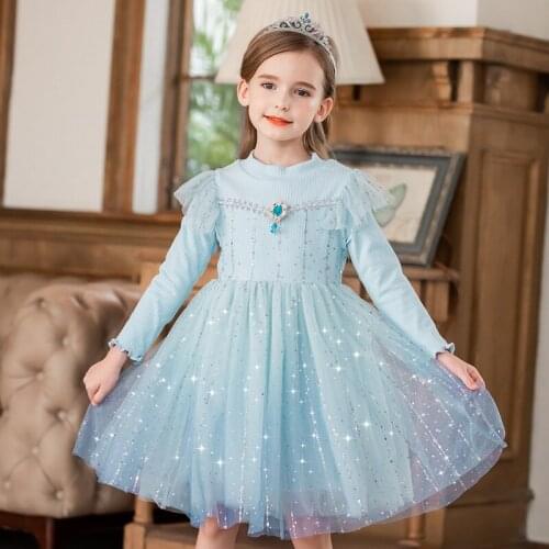 Christmas 2020 Fashion Baby Girls Dress Winter Children Clothes Wedding Birthday Party Cosplay Lace TuTu Dress 3-10 Years