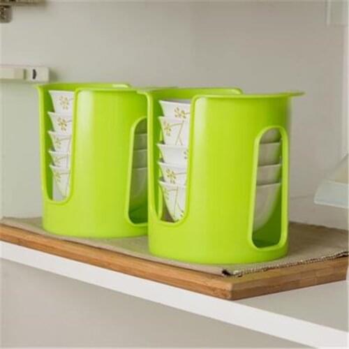 Kitchen Bowl Organizer Single Ply Stackable Table Dish Set Storage Dish Bowl Shelf Holder ECO PP Candy Color Kitchen Dishes Rack