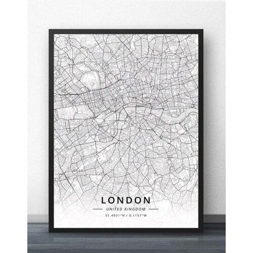 London Luton Manchester Mansfield Middlesbrough Milton Keynes Northampton Norwich Nottingham Oxford United Kingdom Map Poster