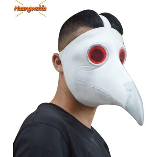Plague Doctor Mask Latex Steam Punks Plague Doctor Mask Horror Halloween Bird Cosplay Mechanical Beak Masks Prop Carnival
