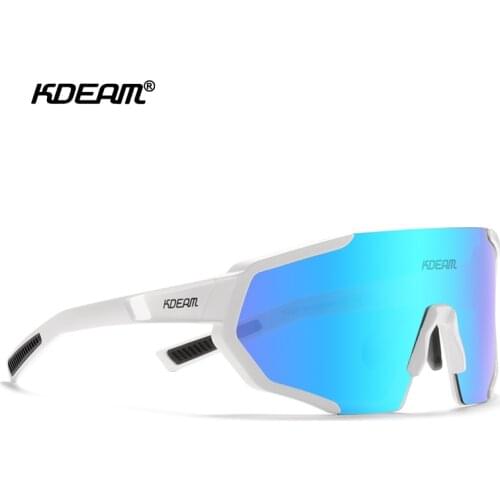 KDEAM Shatterproof TR90 Active Polarized Sunglasses Men Ultra-grip Rubber Nose Multilayer Mirror Lens + Clear Lens KD0802