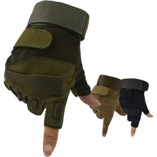 Men Sport Fingerless Gloves Miltary Army Combat Tactical Gloves Half Finger Hiking Cycling Camping Gloves