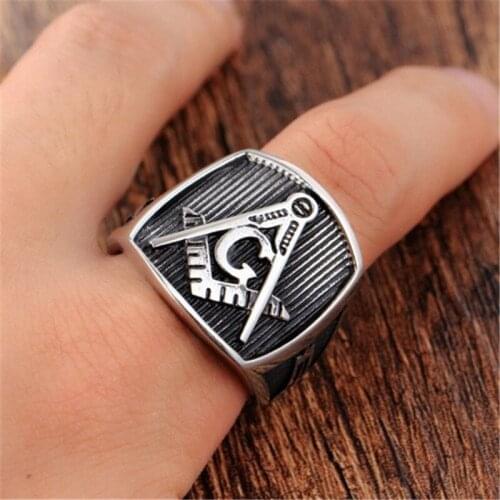 Europe and the United States stainless steel G ring Wholesale mens ring Freemasonry titanium steel ring