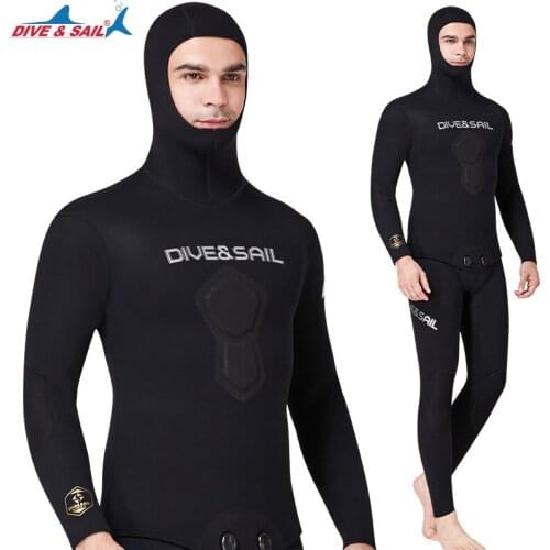 1.5MM Mens Two Pieces Scuba Neoprene Long Sleeve Snorkeling Diving Suit Water Sports Keep Warm Spearfishing Triathlon WetSuits