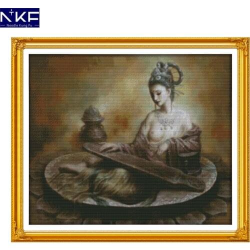 NKF Dunhuang Figures of Naked Pattern Cross Stitch Counted Cross Stitch Kits for Embroidery Cross Crafts Hobby Cross Stitch Sets
