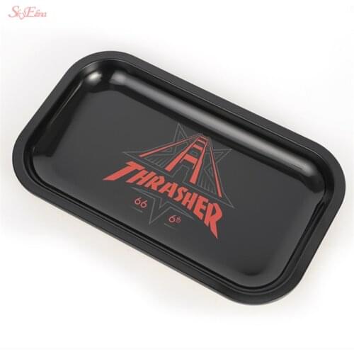 New Portable Tobacco Rolling Tray Metal Cigarette Container Tray Smoke Storage Tobacco Plate Roller Smoking Accessories 5z