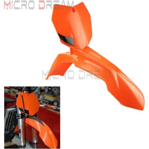 Orange Dirt Bike Fender Enduro Front Mudguard Number Plate For 2013-2016 SX XC SXF XCF XCW SXS EXC XCFW 85 125 250 350 500